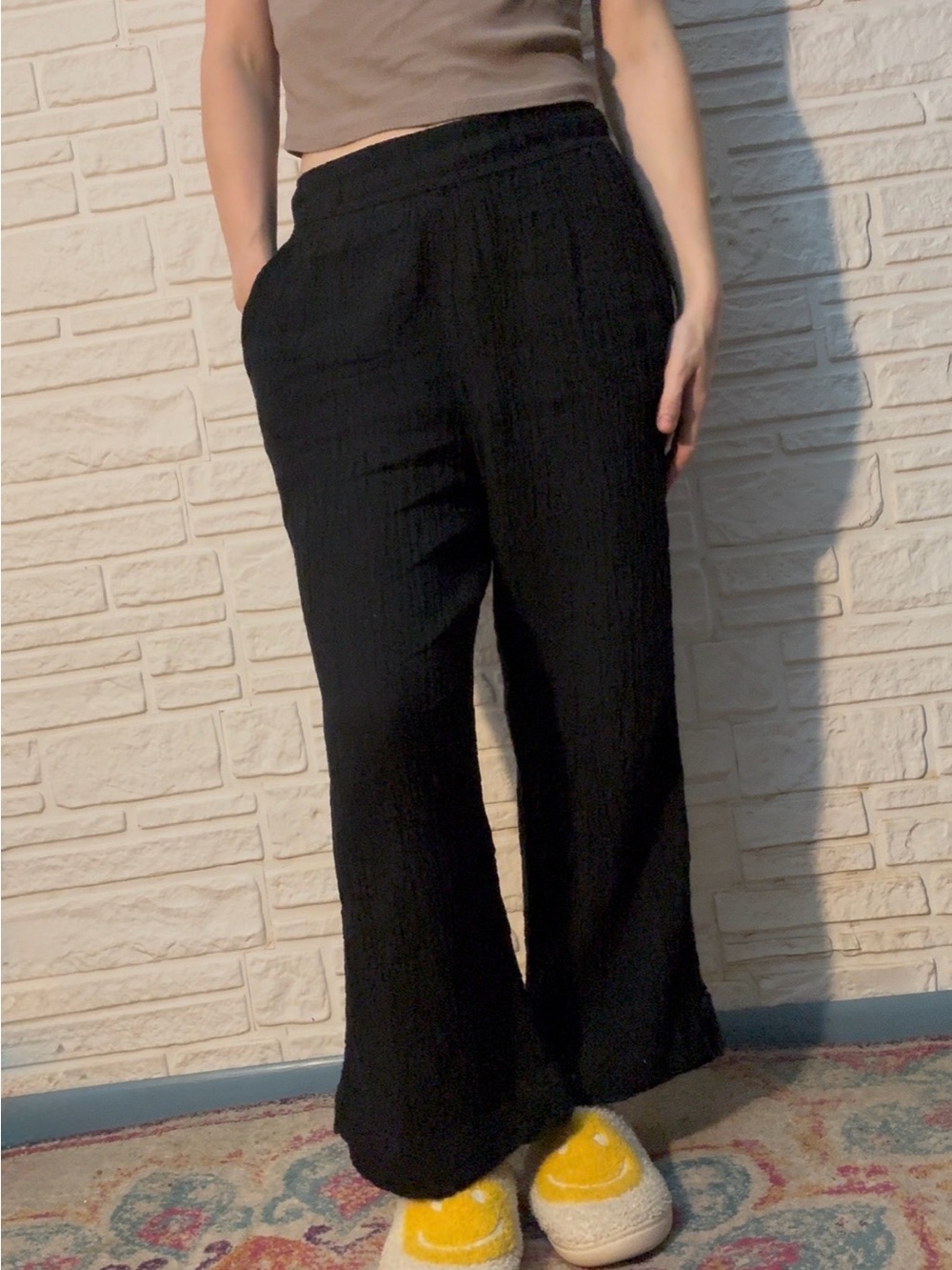 Black Wide-Leg Linen Women's Pants - Comfortable Everyday Style